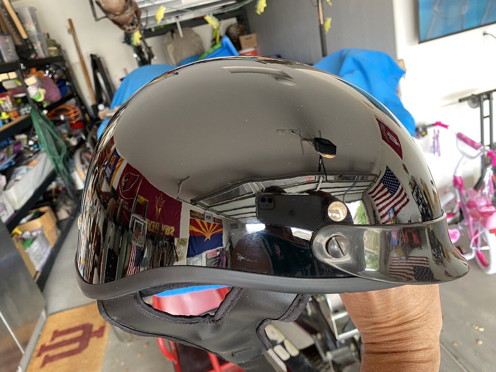 Harley Davidson Black Stock Dot Motorcycle Half Helmet Size XL
