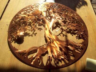 tree metal silhouette wall handmade decor garden