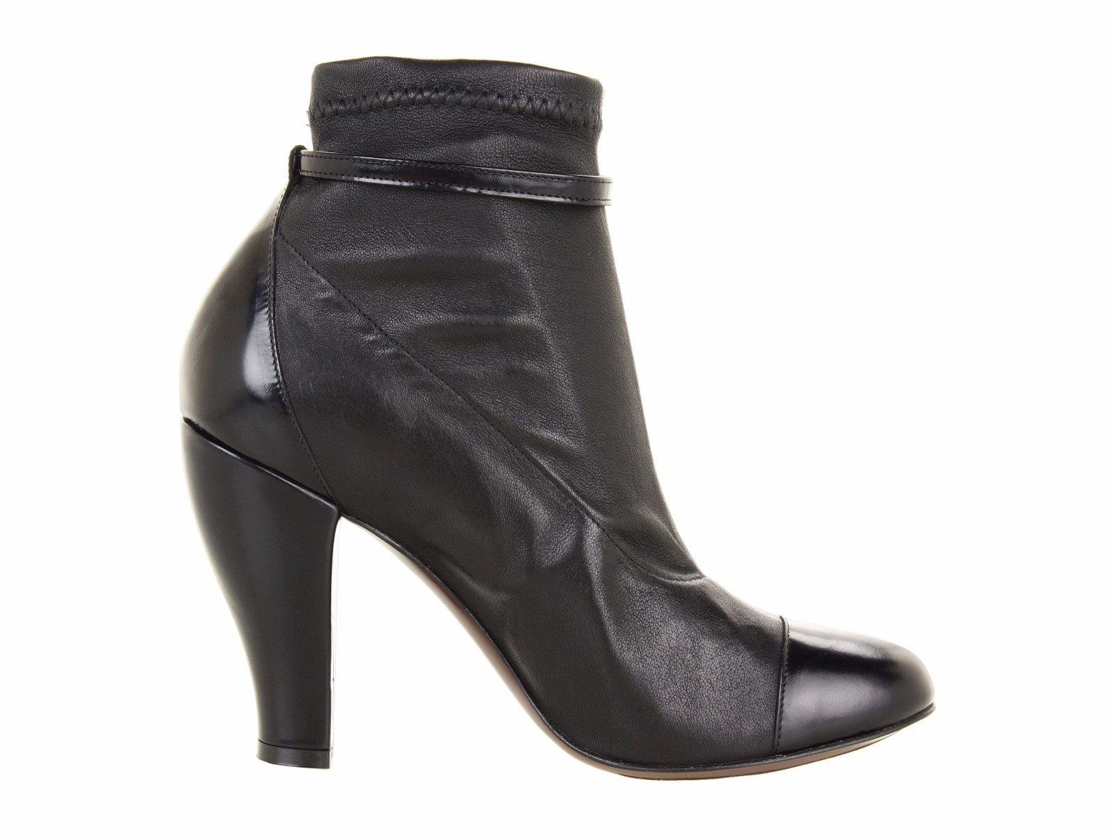 Pre-owned Robert Clergerie $785  Paris Mane Us 7 Black Leather Heel Ankle Booties Boots