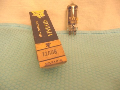 Sylvania 12AU6 TUBE VINTAGE OEM ORIGINAL BOX Tests GOOD