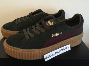 puma creepers verdi e bordeaux