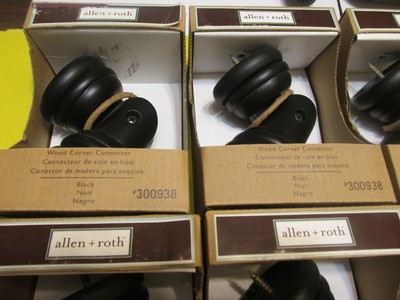 Curtain Rods corner connector for curtain rods : Roth Matte BLACK Wood Corner Window Curtain Drape Drapery Rod ...
