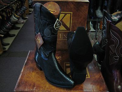 Pre-owned King Exotic Black Snip Toe Genuine Stingray Western Cowboy Boot Ee 94r1105