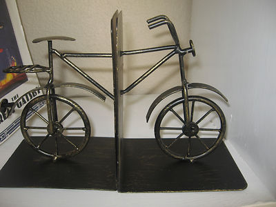 New Bike Book Ends Black Gold Rustic ...