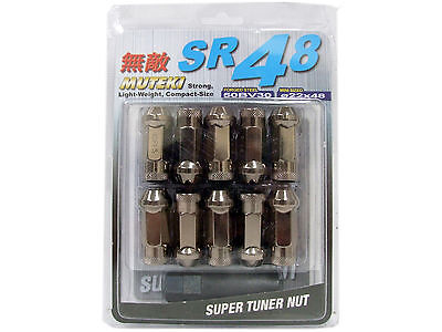 MUTEKI SR48 20PCS EXTENDED WHEELS TUNER LUG NUTS (OPEN END/12X1.5/TITANIUM) #