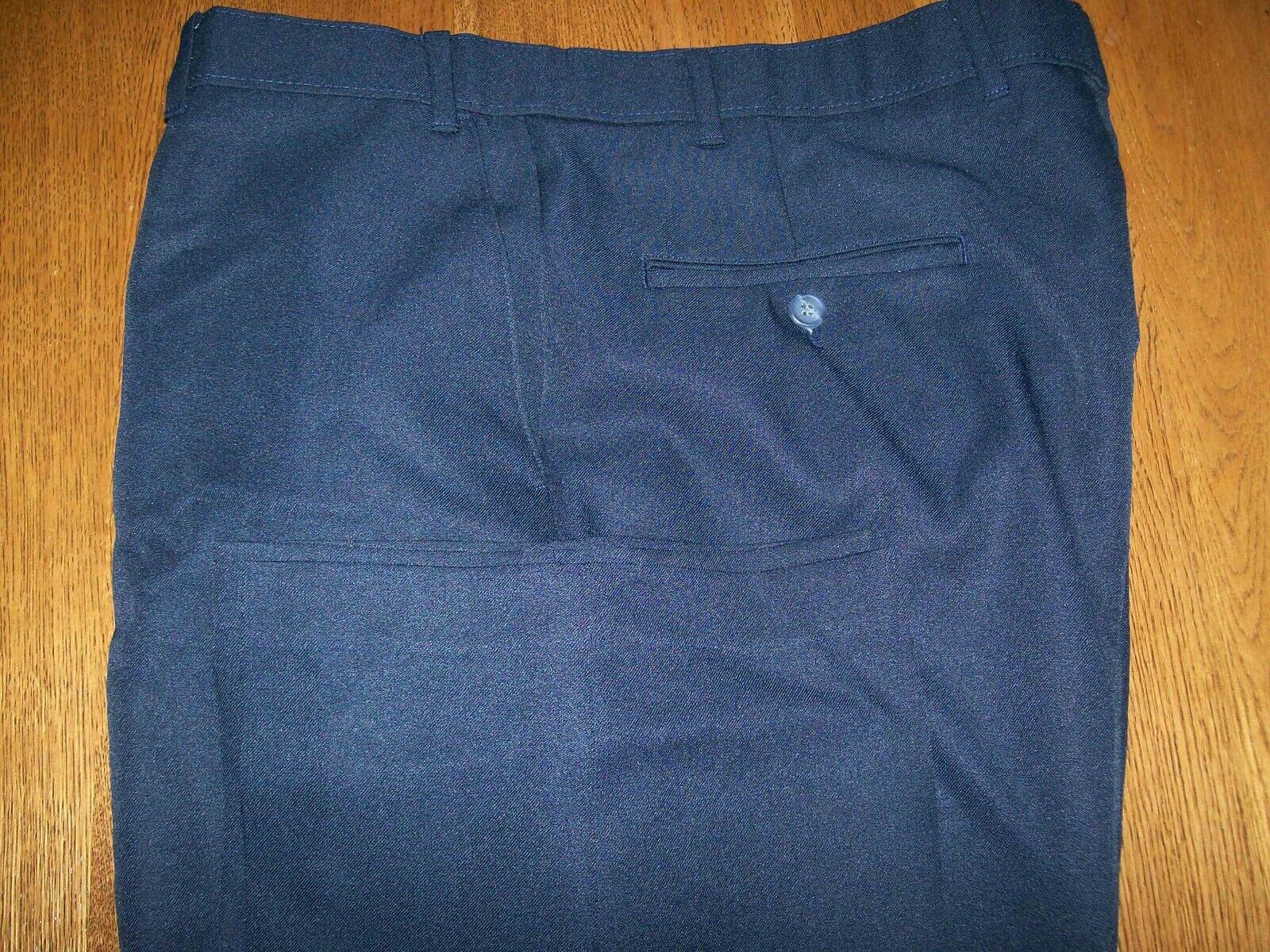 Levi Action Slacks Flat Front Dress Pant Navy Blue Dacron Polyester Mens 40 x 32