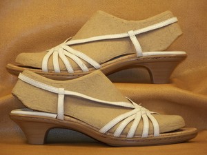 Sandals  Leather White s Glove sofft 9 Sofft  039 sandals Slingback  Size PEBBLED Women slingback