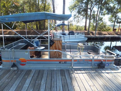 Sun Tracker Bass Buggy Pontoon Boat 1987 20 footer Great shape !! Florida Boat