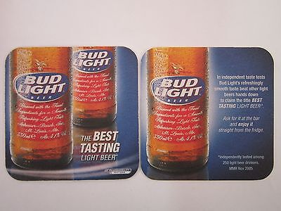 Beer Coaster ~ 2005 BUDWEISER 4.1% ~ The Best Tasting Light Beer ~