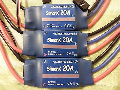 CLEARANCE - Lot 6 BEST SimonK F-20A ESC 5V/3A BEC for QuadCopter Multicopter (Best Esc For Quadcopter)
