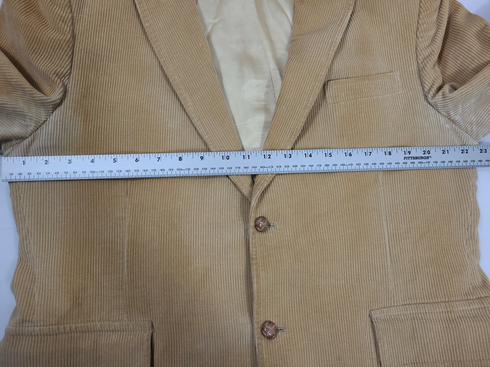 Brad Whitney Men's 44 Blazer Sports Coat Vintage Lined Corduroy Golden Cotton