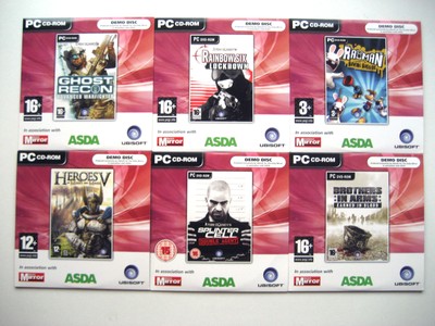COMPUTER GAME DEMO SELECTION - DAILY MIRROR PROMOTION -ON 6 PC CD-ROM'S