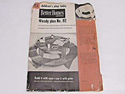 VINTAGE BETTER HOLMES AND GARDEN, CHILDREN'S PLAY TABLE HANDY PLAN NO. (Best Kids Play Table)