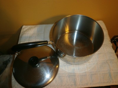 REVERE WARE LARGE 4 QUART STAINLESS STEEL POT, HEALTHY COOKING,GUC