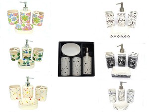 Seifenspender Seifenschale Badezimmerset Badset 4 teilig Keramik | eBay