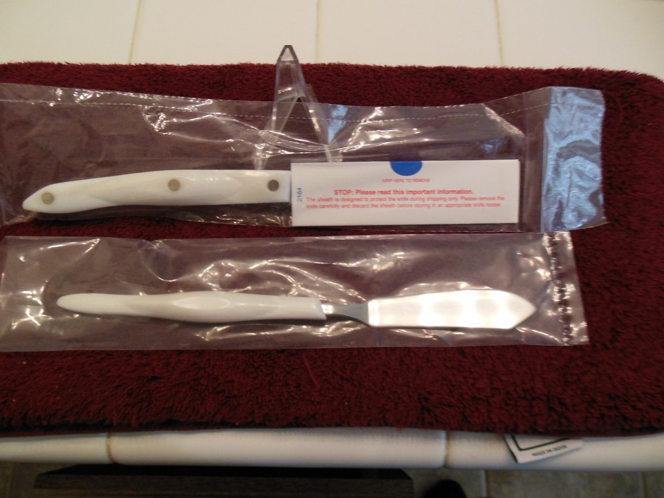 MINI NEW mini KNIFE #1565  cutco BUTTER knife #2164 BRAND cheese KNIFE CHEESE w/ PEARL CUTCO