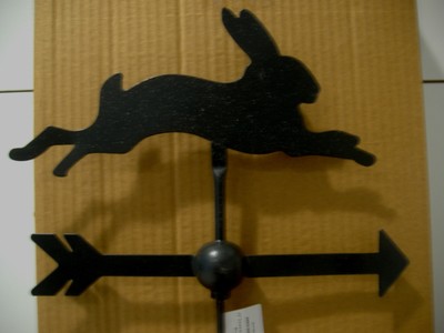 BLACK SILHOUETTE BUNNY RABBIT WROUGHT IRON GARDEN ...