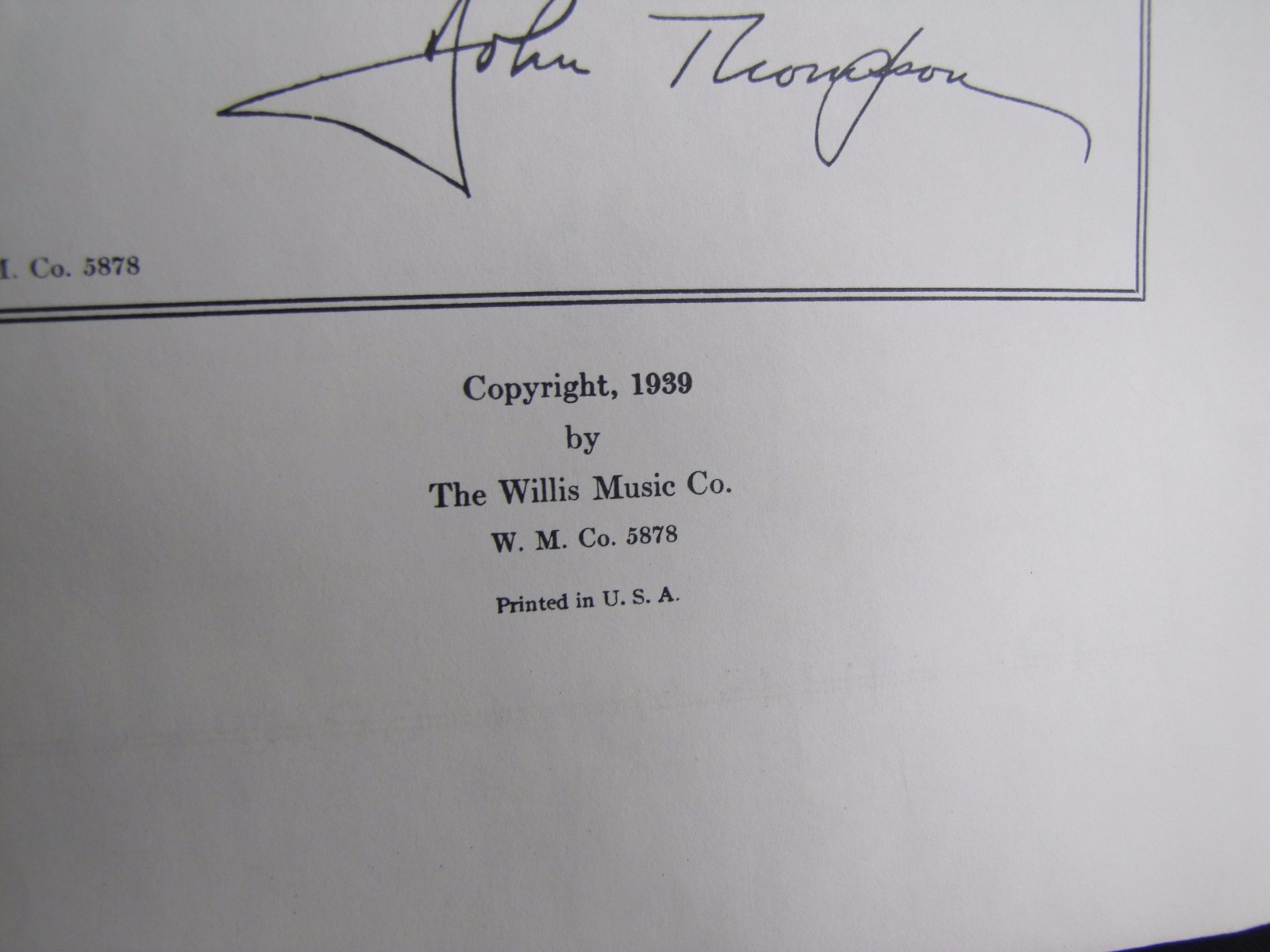 John Thompson First Grade Etudes - 1939 supplementary material for Piano