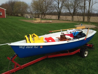 12 1/2 Foot Sailboat/rowboat W/trailer - Used Amf Alcort Puffer for 
