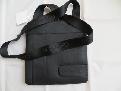NWT Calvin Klein Crossbody Bag Messenger Flat Pack Jacket MENS BLACK