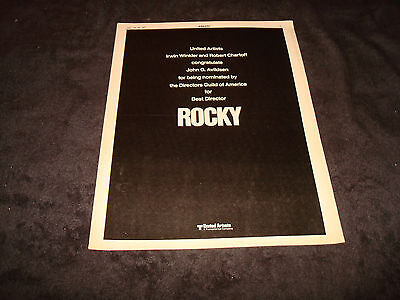 ROCKY 1977 Oscar ad Best Director with John G. Avildsen, Sylvester