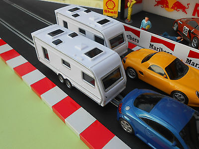 Scalextric track CARAVANS for slot cars EASY FIT HOOKS RACING PAIR (2x CARAVAN)
