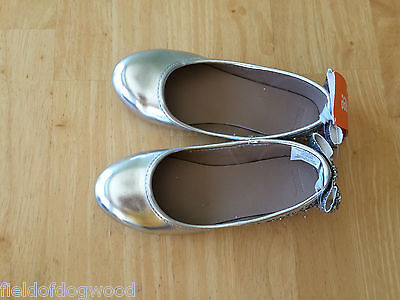 NWT Gymboree Best in Blue Very Merry Silver Flats Dress Shoes SZ 10,13,1,2