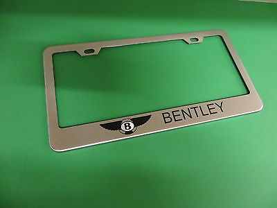 (1pc)" BENTLEY " Stainless Steel license plate frame L