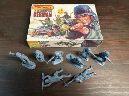 Matchbox WWII German Infantry Boxed - 15 Figures - 54mm - Plastic - 1970s