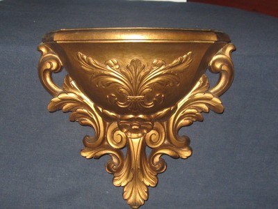 ORNATE SHABBY COTTAGE CHIC GOLD VINTAGE HOMCO ...