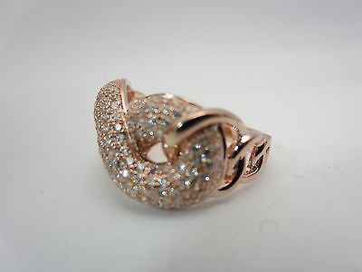 New Sterling silver cubic zirconia ring infinity micro pave rose gold vermeil CZ