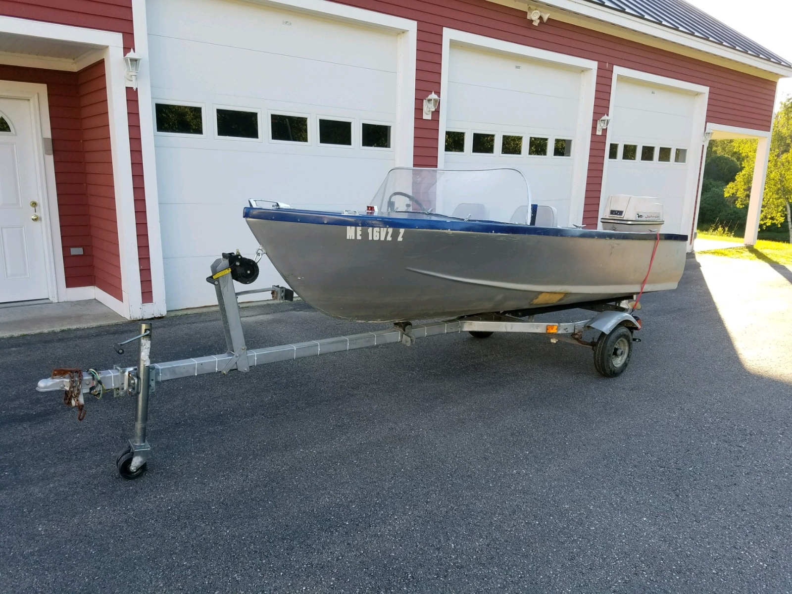1973 12' Fiberglass Runabout 1965 Johnson 33HP Outboard and Trailer No reserve!