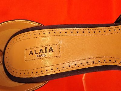 Pre-owned Alaïa Alaia Violet Suede Black Patent Ankle Strap Platform Sandals Pumps 38.5 $2k In Violet/black