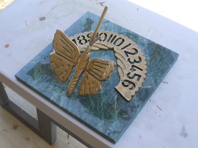 BEAUTIFUL SOLID BRASS BUTTERFLY SUNDIAL ON REAL ...