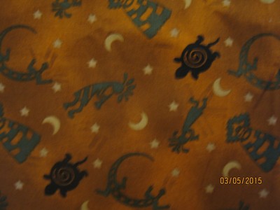 New KOKOPELLI SOUTHWESTERN LIZARD Themed Cotton Fabric sold by the yard
