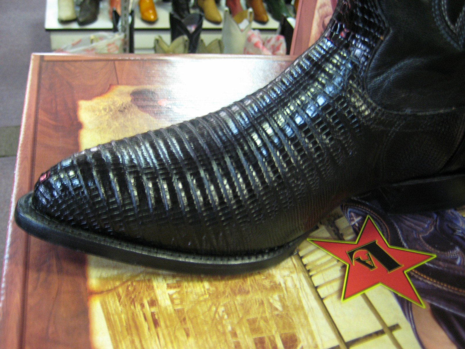 Pre-owned Los Altos Boots Los Altos Men Black Genuine Teju Lizard Western Cowboy Boot J-toe Ee+ Width