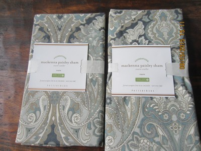 Pottery Barn Mackenna Paisley Euro shams in ...