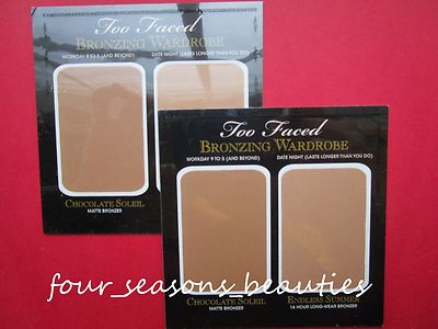 Lot 2 Too Faced Bronzer Wardrobe Sample Card Chocolate Soleil