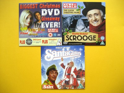 ASSORTMENT CHRISTMAS DVD'S FROM VARIOUS SUN/NOTW NEWSPAPER PROMOTION (3 DVD'S)