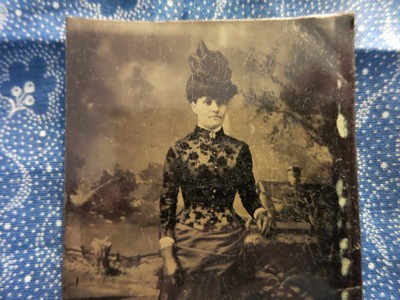 Very Nice Fashion Tintype 1/6 plate