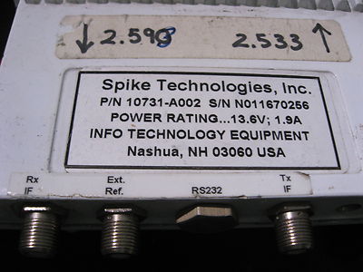 Qty 2 Spike Technologies 10731- (A001 & A002) Block Downconverters - USED