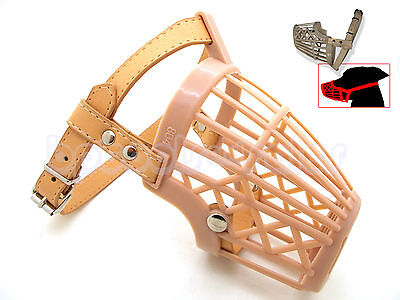 Basket Dog Muzzle Adjustable Leather Strap Pet ...