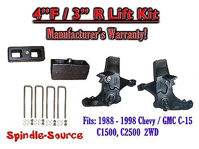 1988 -1998 Chevy / GMC C15 C1500 C2500 2WD 4" Lift Lifting Spindles + 3" Blocks