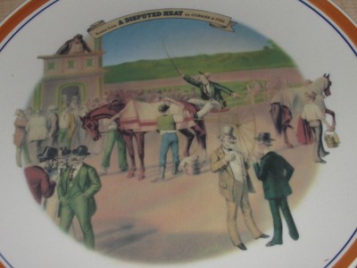 A Disputed Heat Currier & Ives racing horses American Colonies Woodmere plate