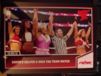 2013 Topps Best of WWE #71 Santa's Helper 8-Diva Tag Team Match