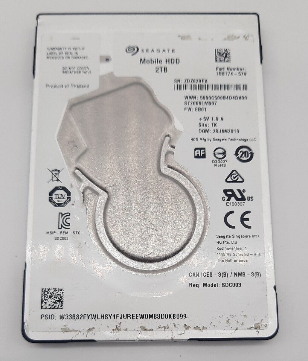 Seagate Mobile ST2000LM007  2 TB 2.5" SATA 6Gb/s Laptop HDD 7mm OEM