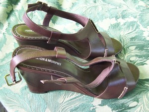 Johnston and Murphy Women's Shoes 10 M Strappy Wedge Heel Leather ...