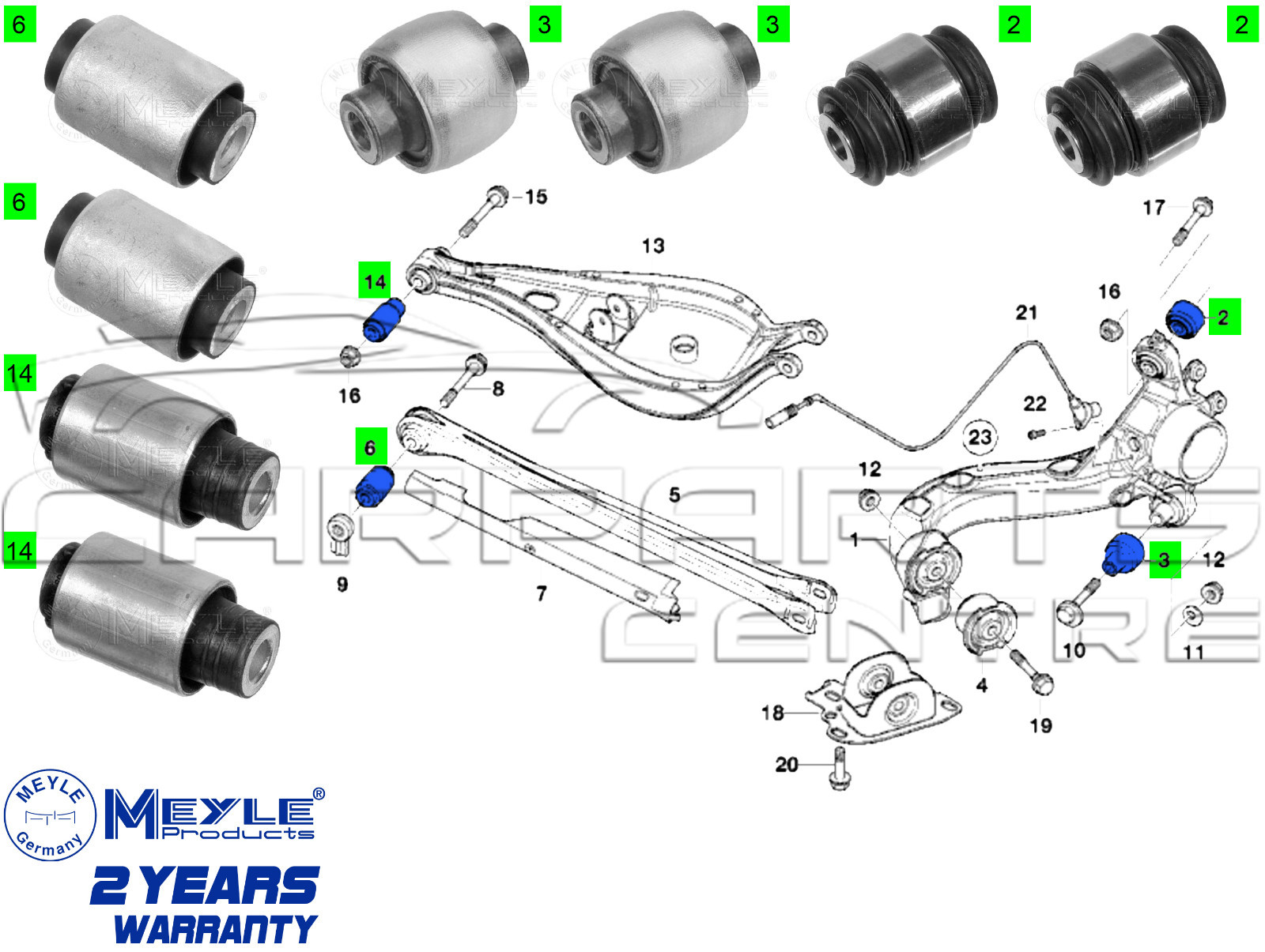 FOR BMW 3 E46 REAR AXLE TRAILING SUBFRAME DIFF ARM BUSHES BUSHING