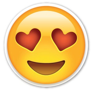 Encadrée Imprimer EMOJI Amour Coeur yeux visage (Photo