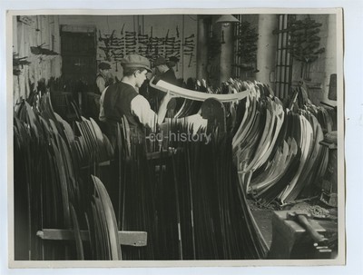 Scythe Maker / Blacksmith & Blast Furnace c1940s Press Photo By Charles Brown #2